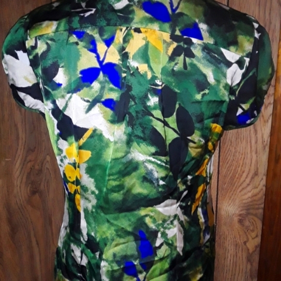 Womans Multicolored  Loosefit Size Large Elegant Blouse Smooth Textured Top - Picture 2 of 5